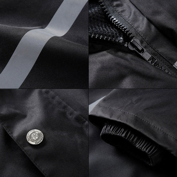 Durable Reflective Motorcycle Split Raincoat Pants Riding Bicycle Electric Bike Windproof Waterproof Rain Wear for Adult, Size: 2XL(Black)