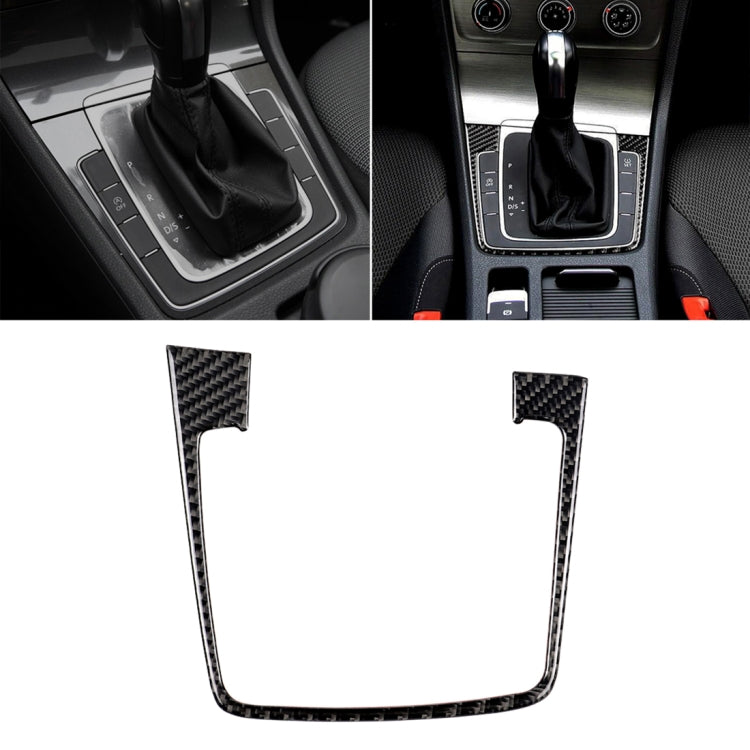 Car Carbon Fiber Gear Position Panel Frame Decorative Sticker for Volkswagen Golf 7 2018-, without Hole and Start and Stop, Left Drive