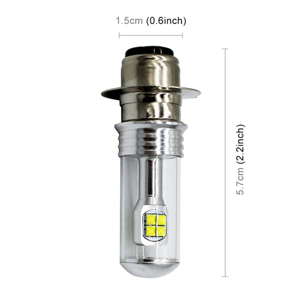 Motorcycle Headlights 750LM 6000K White H6M/P15D 40W 8-LED Bulbs, DC 12-24V