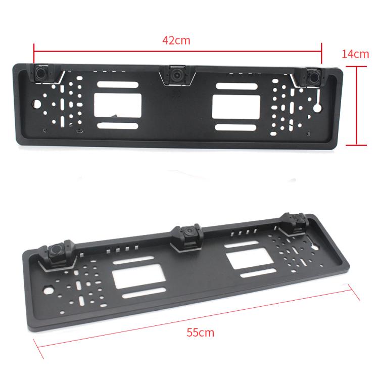PZ600-L Europe Car License Plate Frame Rear View Camera Visual Rear View Parking System with 2 Reversing Radar Detector