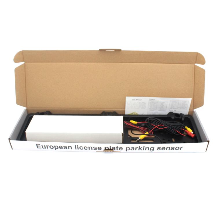 PZ600-L Europe Car License Plate Frame Rear View Camera Visual Rear View Parking System with 2 Reversing Radar Detector