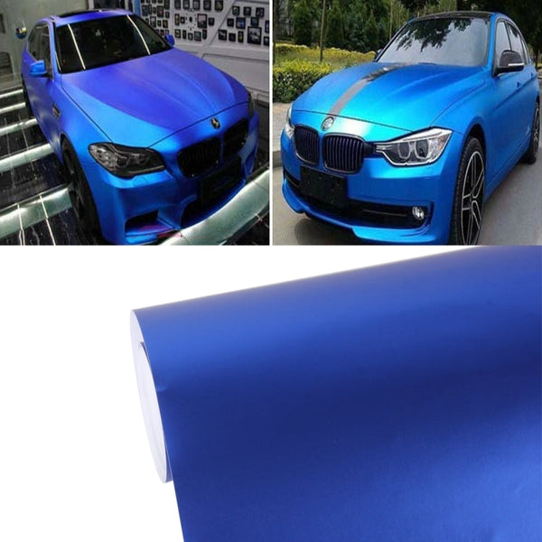 5m * 0.5m Ice Blue Metallic Matte Icy Ice Car Decal Wrap Auto Wrapping Vehicle Sticker Motorcycle Sheet Tint Vinyl Air Bubble Free