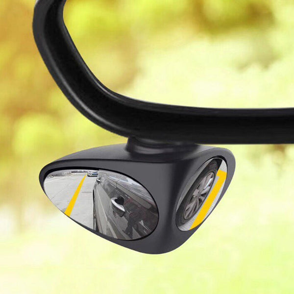 3R-051 360 Degrees Rotatable Left Blind Spot Side Assistant Mirror for Auto Car, Left Black, Left White