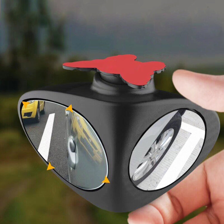 3R-051 360 Degrees Rotatable Left Blind Spot Side Assistant Mirror for Auto Car, Left Black, Left White
