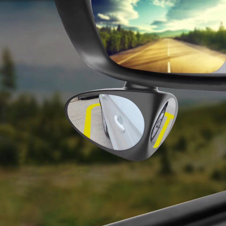 3R-051 360 Degrees Rotatable Left Blind Spot Side Assistant Mirror for Auto Car, Left Black, Left White