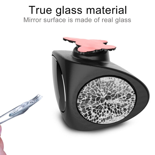 3R-051 360 Degrees Rotatable Left Blind Spot Side Assistant Mirror for Auto Car, Left Black, Left White