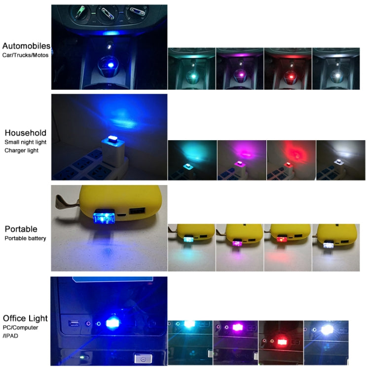 Universal PC Car USB LED Atmosphere Lights Emergency Lighting Decorative Lamp