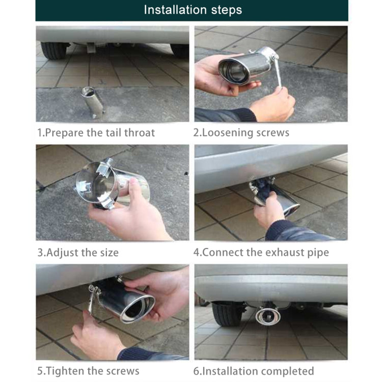 Universal Car Styling Stainless Steel Straight Double Outlets Exhaust Tail Muffler Tip Pipe