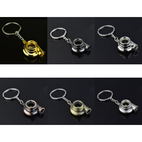 Car Turbocharger Shaped Pendant Zinc Alloy Keychain Keyring, Random Color Delivery
