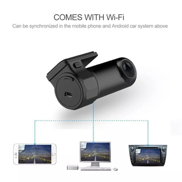 Mini Car Dash Camera WiFi Monitor Full HD Dashcam Video Recorder Camcorder Motion Detection, Support TF Card & Android & IOS
