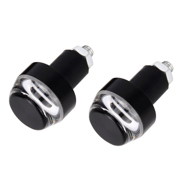 Pair Motorcycle Turn Signal Light Grip Bar Plug Strobe Side Marker End LED Handlebar Lamp