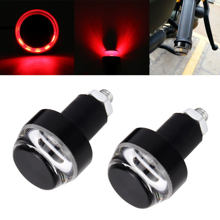Pair Motorcycle Turn Signal Light Grip Bar Plug Strobe Side Marker End LED Handlebar Lamp