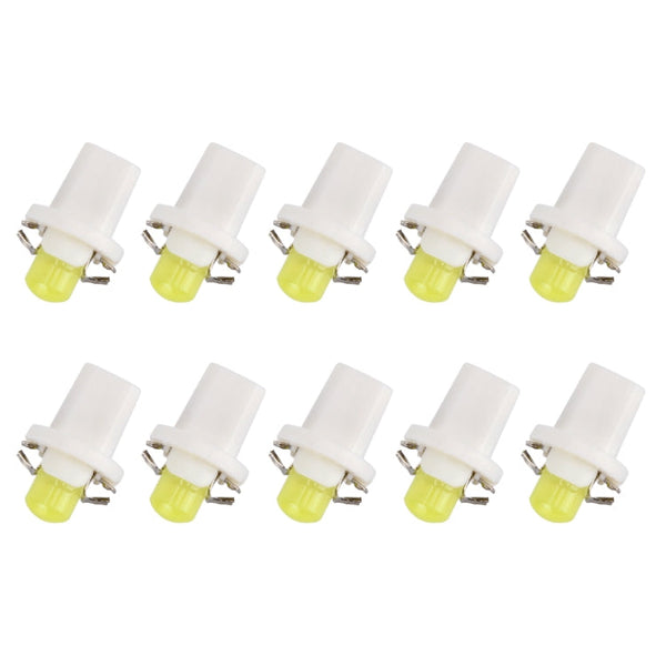 10 PCS 0.4W B8.5 Wedge Instrument Panel COB LED Light Dashboard Gauge Cluster Indicator Lamp Bulb