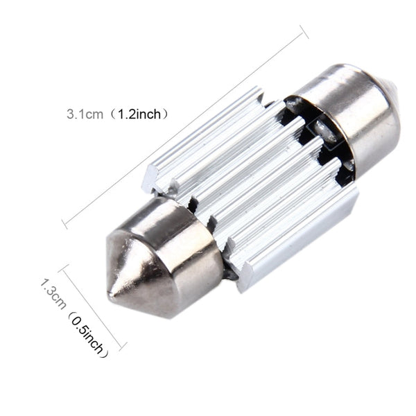 2 PCS 3W 200 LM 6000K 31MM 8 SMD-2835 LEDs Bicuspid Port Decoding Car Dome Lamp LED Reading Light, DC 12V