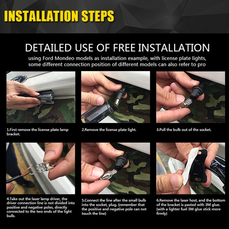 200mW Universal Car And Motorcycle Rear-end Alarm 650nM Laser Fog Anti-Collision Warning Lamp with Six Pattern, DC 8-36V Cable Length: 60cm