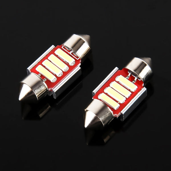 2 PCS 2W 100 LM 6000K 31MM 4 SMD-7020 LEDs Bicuspid Port Decoding Car Dome Lamp LED Reading Light, DC 12V