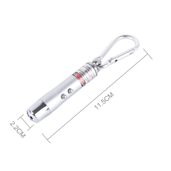 2pcs Outdoor Keychain Metal Shell Mini LED Flashlight Laser Light with Money Detecting