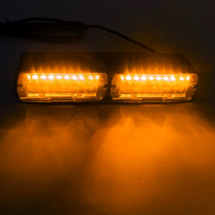 DC 12V 4.2W 16LEDs Crystal Lamp Beads Car Windshield Warning Lamp 18 Flash Patterns(Adjustable)
