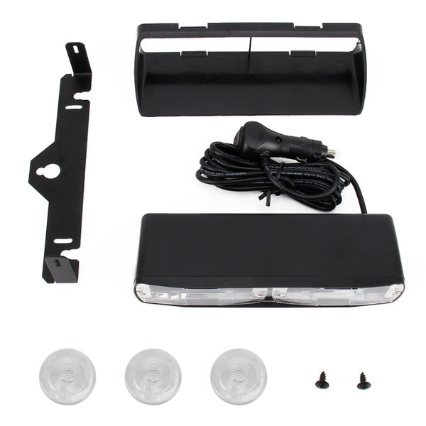 DC 12V 4.2W 16LEDs Crystal Lamp Beads Car Windshield Warning Lamp 18 Flash Patterns(Adjustable)