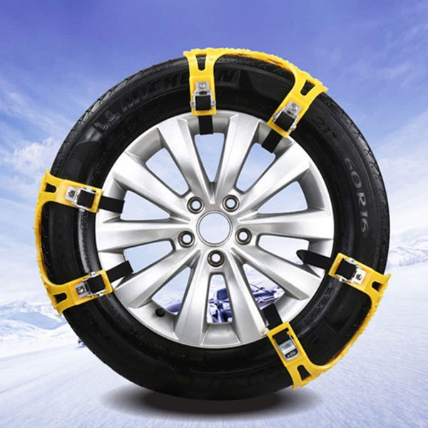 6 PCS Car Snow Tire Anti-skid Chains Winter Car Snow Tire Chains Wheel Chains Anti-skid Belt Thickened Anti-slip Chains with Effortless Wheel