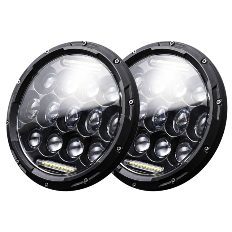 2 PCS 7 inch DC10-48V 36W 6000K Harley Motorcycle Headlight with 12 SMD-5630-LED Lamps and 12 Crystal Lamp Beads