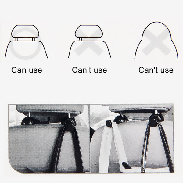 3R-2112 2 PCS Car Seat Back Convenient Hooks Bags Hanger Holder, Random Color Delivery