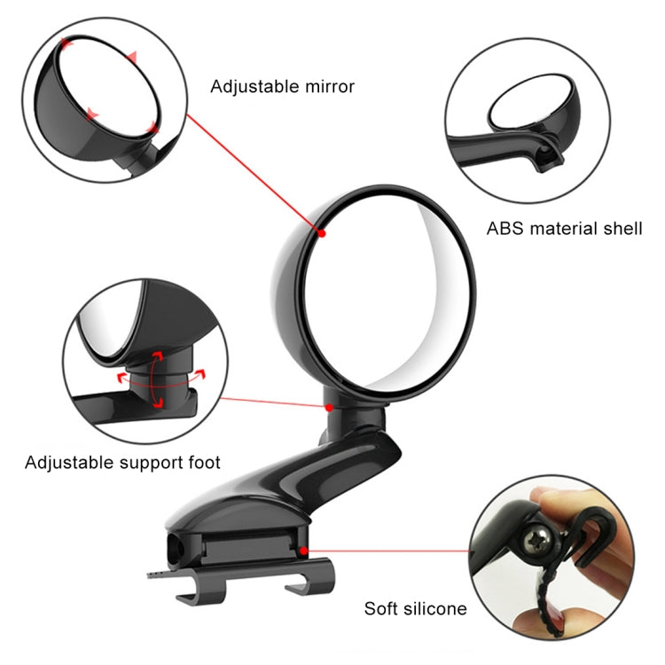 3R-095 Auxiliary Rear View Mirror Car Adjustable Blind Spot Mirror Wide Angle Auxiliary Rear View Side Mirror for Right Mirror, 3R-095 (White), 3R-095