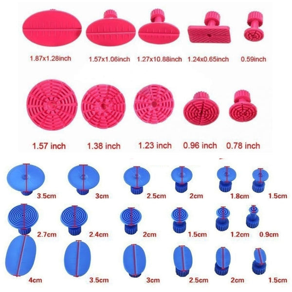 50 in 1 Auto Car Metal PDR Dent Lifter-Glue Puller Tab Hail Removal Paintless Car Dent Repair Tools Kit, with 20W Glue Gun, US Plug or EU Plug, 50 in 1