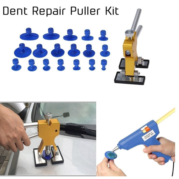 50 in 1 Auto Car Metal PDR Dent Lifter-Glue Puller Tab Hail Removal Paintless Car Dent Repair Tools Kit, with 20W Glue Gun, US Plug or EU Plug, 50 in 1
