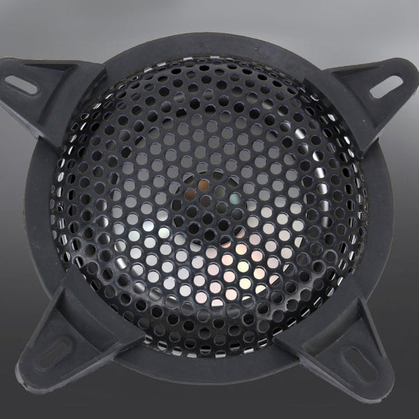 5 inch Car Auto Metal Mesh Black Round Hole Subwoofer Loudspeaker Protective Cover Mask Kit with Fixed Holder, 5 Inch