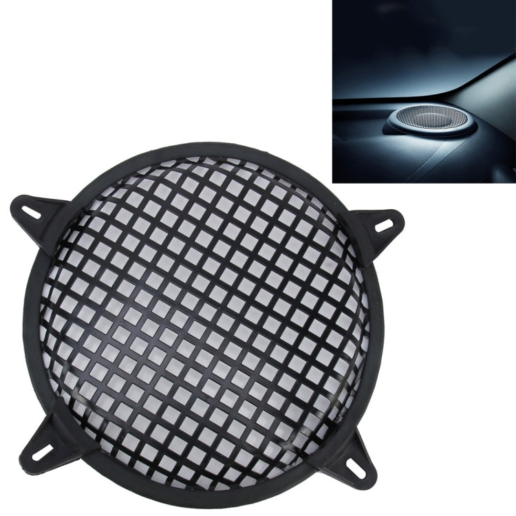 8 inch Car Auto Metal Mesh Black Square Hole Subwoofer Loudspeaker Protective Cover Mask Kit with Fixed Holder, 8 inch