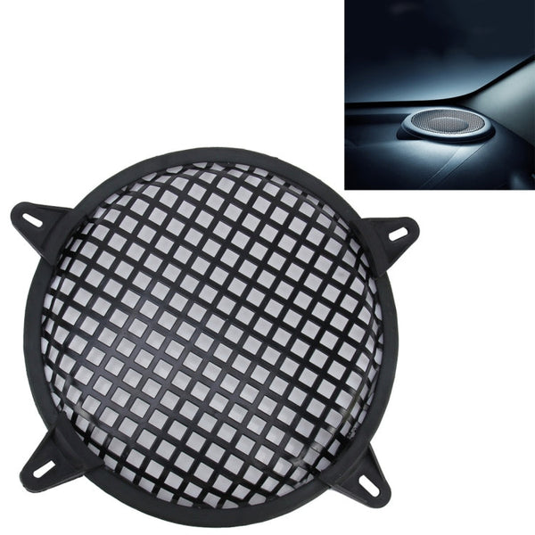 8 inch Car Auto Metal Mesh Black Square Hole Subwoofer Loudspeaker Protective Cover Mask Kit with Fixed Holder, 8 inch