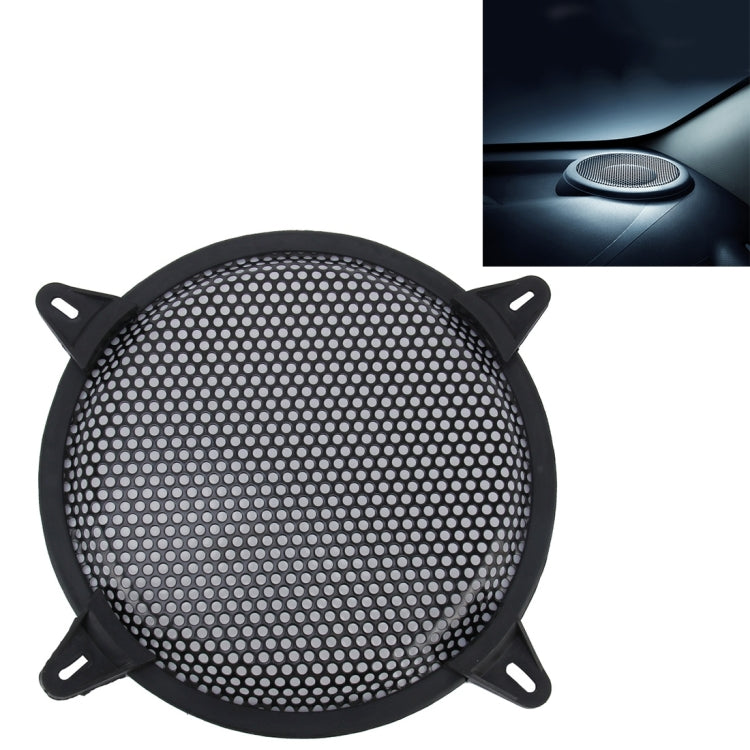 8 inch Car Auto Metal Mesh Black Round Hole Subwoofer Loudspeaker Protective Cover Mask Kit with Fixed Holder, 8 Inch