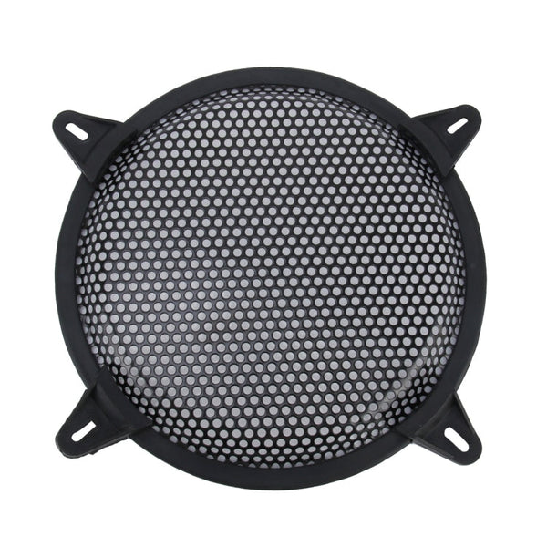8 inch Car Auto Metal Mesh Black Round Hole Subwoofer Loudspeaker Protective Cover Mask Kit with Fixed Holder, 8 Inch