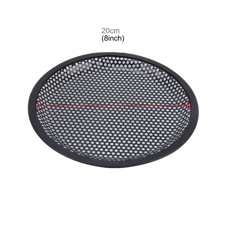8 inch Car Auto Metal Mesh Black Round Hole Subwoofer Loudspeaker Protective Cover Mask Kit with Fixed Holder, 8 Inch