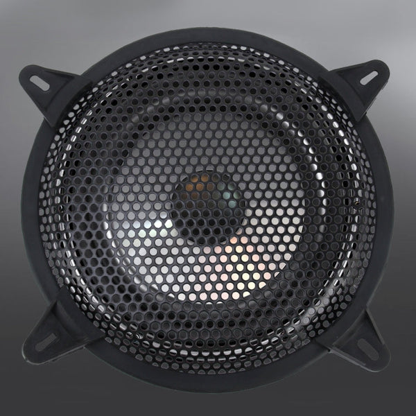 8 inch Car Auto Metal Mesh Black Round Hole Subwoofer Loudspeaker Protective Cover Mask Kit with Fixed Holder, 8 Inch