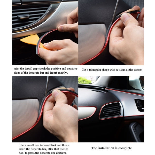 5m Flexible Trim For DIY Automobile Car Interior Moulding Trim Decorative Line Strip with Film Scraper