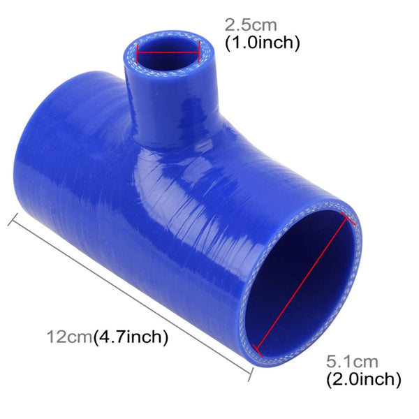 Universal Car Steam Tube Silicone Pipe Elbow T Type Reducer Hose Silicone Intake Connection Tube Special Turbocharger Silicone Tube, Inner Diameter: 51x25mm