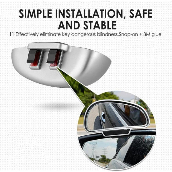 3R-092 Car Blind Spot Right Rear View Wide Angle Adjustable Mirror, 3R-092, 3R-092 (Black)