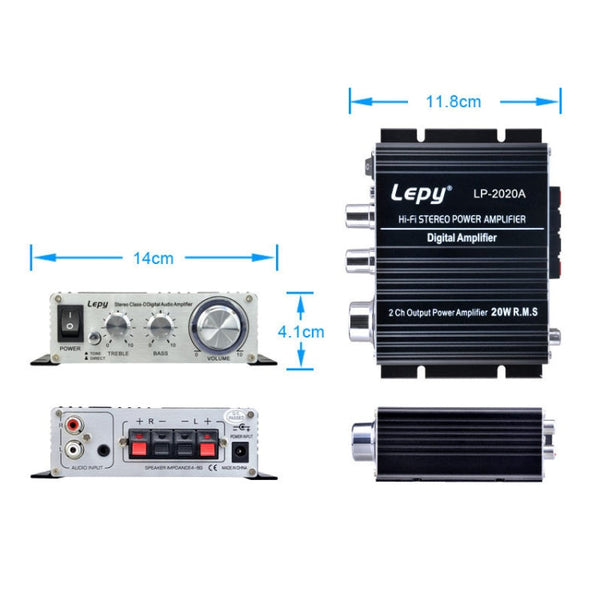 LP-2020A Car / Household HIFI Amplifier Audio, Support MP3, UK Plug with 3A Power Supply, UK Plug