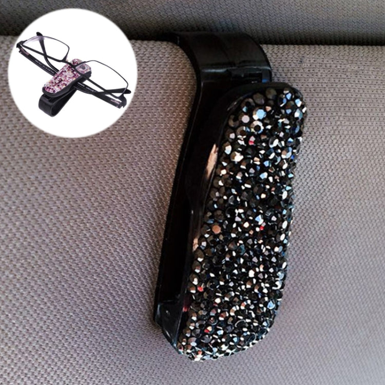 Car Mixed Color Diamond Mounted Glasses Bill Clip Holder