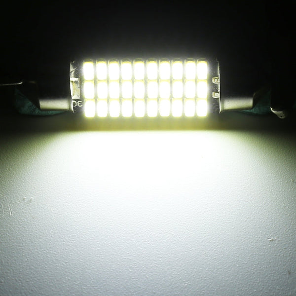 2 PCS 36mm DC12V / 1.5W / 6000K / 100LM 27LEDs SMD-3014 Car License Plate Light / Dome Light