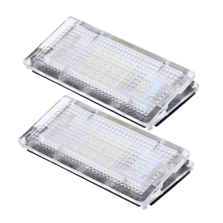 2 PCS License Plate Light with 18  SMD-3528 Lamps for BMW E46 4D 1998-2003，2W 120LM,6000K, DC12V (White Light)