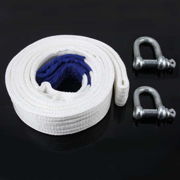 ZONGYUAN ZY-0220 Car 4m×6cm 8 Ton Towing 2 Ton Lifting Rope Straps with Two Hooks High Strength Cable Cord Heavy Duty Recovery Securing Accessories for Cars Trucks, 4m×6cm With Hooks