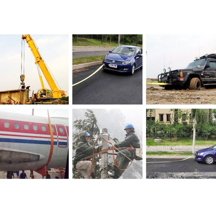 ZONGYUAN ZY-0223 Car 5m×5cm 8 Ton Towing 2 Ton Lifting Rope Straps High Strength Cable Cord Heavy Duty Recovery Securing Accessories for Cars Trucks(No Hook), 5m×5cm no hook