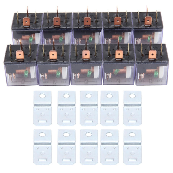 10 PCS JD-1912 80 AMP 12V Waterproof Car Auto Four Plugs Relay with Warning Light