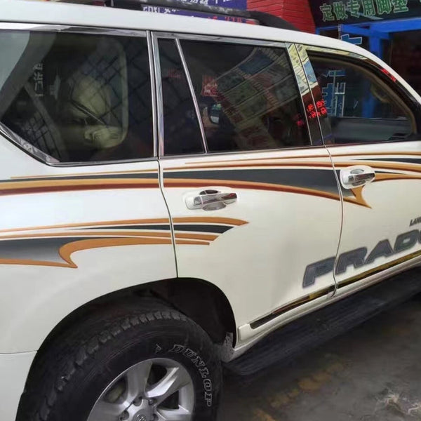 5 PCS SUV Body Decorative Strip Brand Car Streamline Shining Sticker for Toyota Prado4000 2011 Version