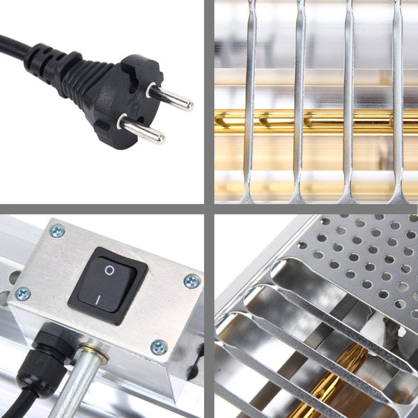 1000W Handheld Heat Light Infrared Dryer Spray Paint Heating Curing Lamp Baking Booth Heater, Cable Length: 2m EU Plug