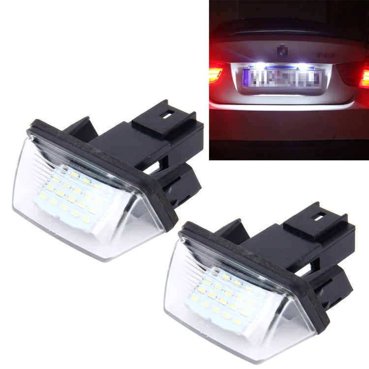 2 PCS License Plate Light with 24 SMD-3528 Lamps for Peugeot Citroen
