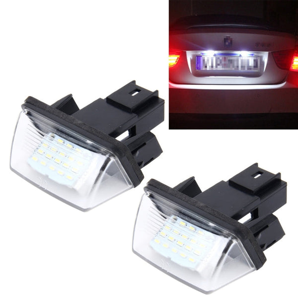 2 PCS License Plate Light with 24 SMD-3528 Lamps for Peugeot Citroen